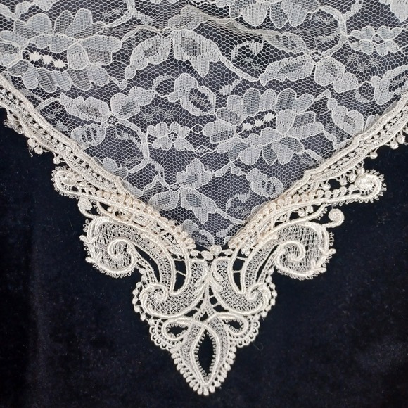 My Michelle Vintage Black Velvet Victorian Lace Bib Skirt Set Goth Dark Academia - Picture 16 of 16